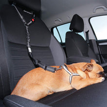 Load image into Gallery viewer, Headrest Restraint Dog Car Seat Belt with Elastic Nylon Bungee Buffer