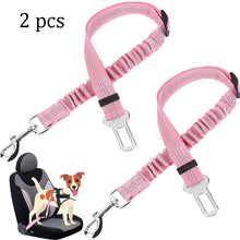 Load image into Gallery viewer, Reflective Car Seat Belt for Dogs with Elastic Bungee Buffer