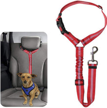Load image into Gallery viewer, Headrest Restraint Dog Car Seat Belt with Elastic Nylon Bungee Buffer