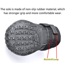 Load image into Gallery viewer, 4PCS Waterproof Dog Booties with Reflective Straps
