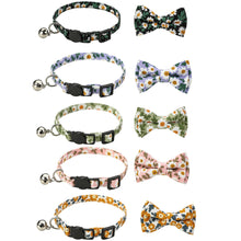 Load image into Gallery viewer, Cat Collar Breakaway with Bell and Bow Tie