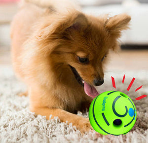 PawHot Interactive Dog Toy Squeaky Balls Wobble Wag Giggle Ball With Holes Puppy Teething Toys Active Rolling Ball For All Dogs