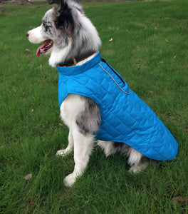 Reversible Waterproof Dog Jacket with Reflective Trim