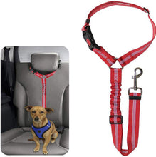 Load image into Gallery viewer, Headrest Restraint Dog Car Seat Belt with Elastic Nylon Bungee Buffer
