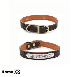 Customizable Genuine Leather Dog Collars For Small Pets