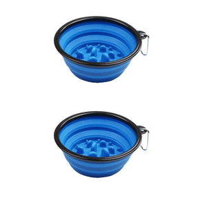 2 Pack Outdoor Collapsible Dog Bowls with Carabiner Clip