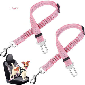 Reflective Car Seat Belt for Dogs with Elastic Bungee Buffer