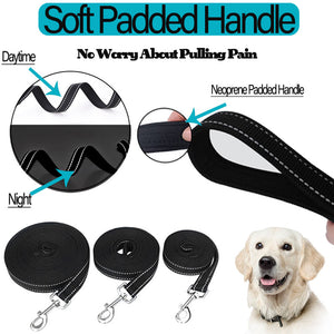 Reflective Long Dog Training Lead with Soft Padded Handle-40% Off Today